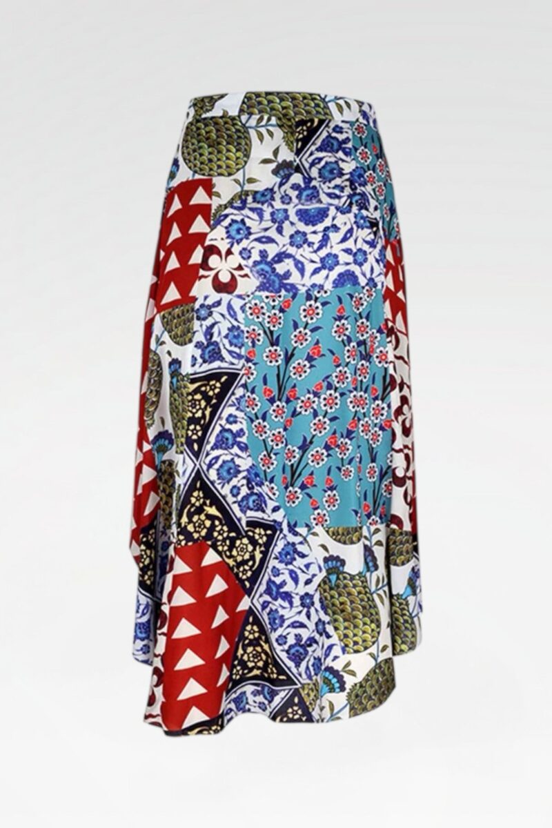 Mosaic-Print Midi Skirt