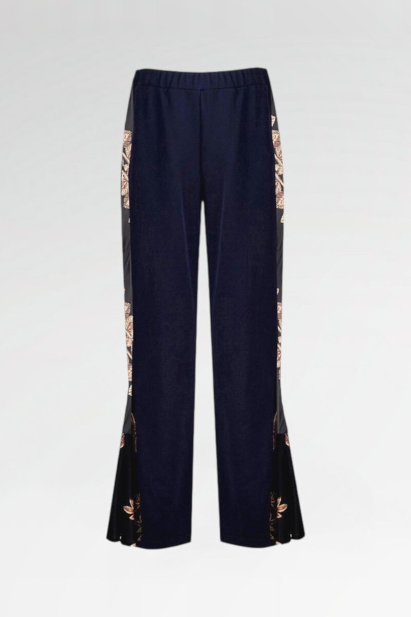 Zip-Hem Track Pants with Floral Inserts
