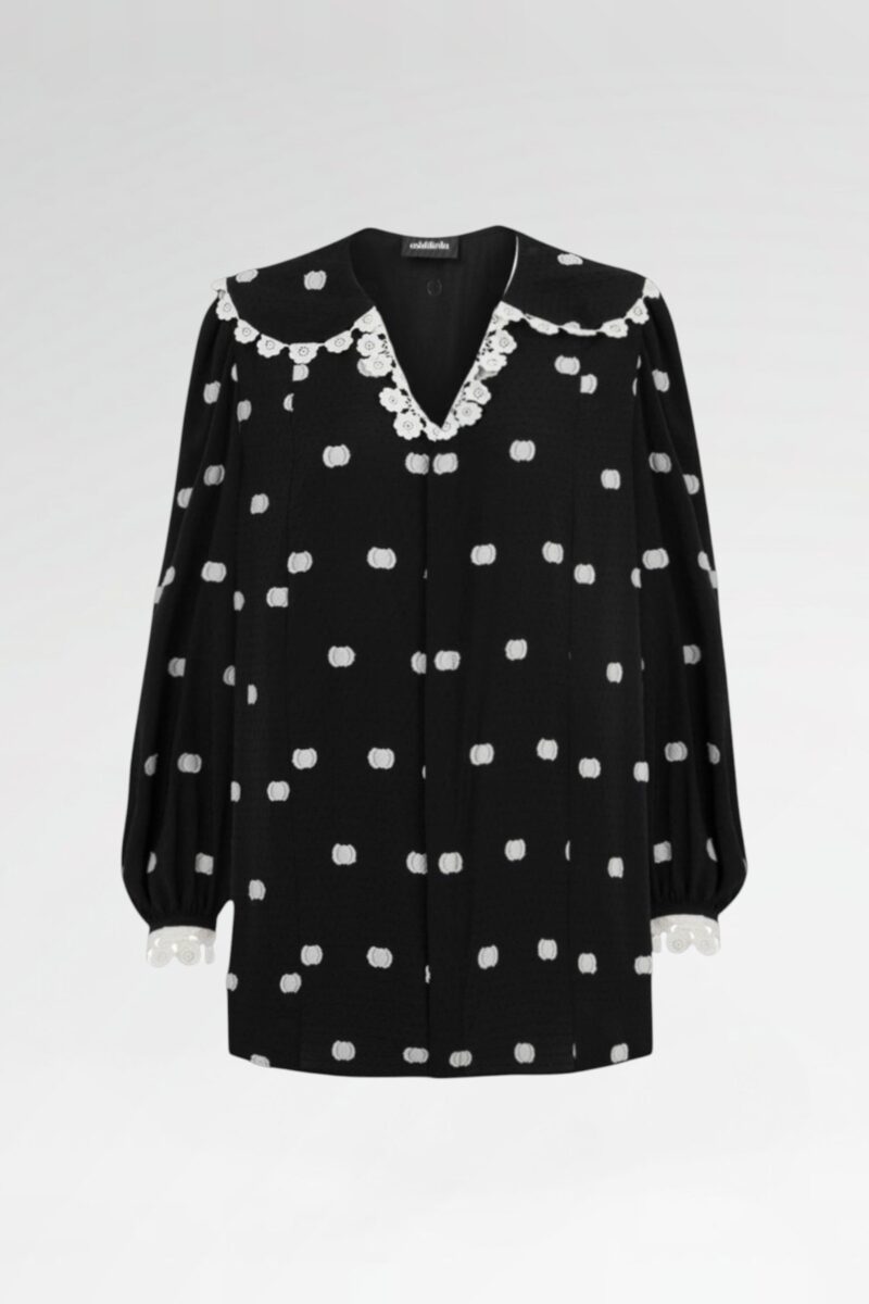 Embroidered Peter Pan Collar Tunic