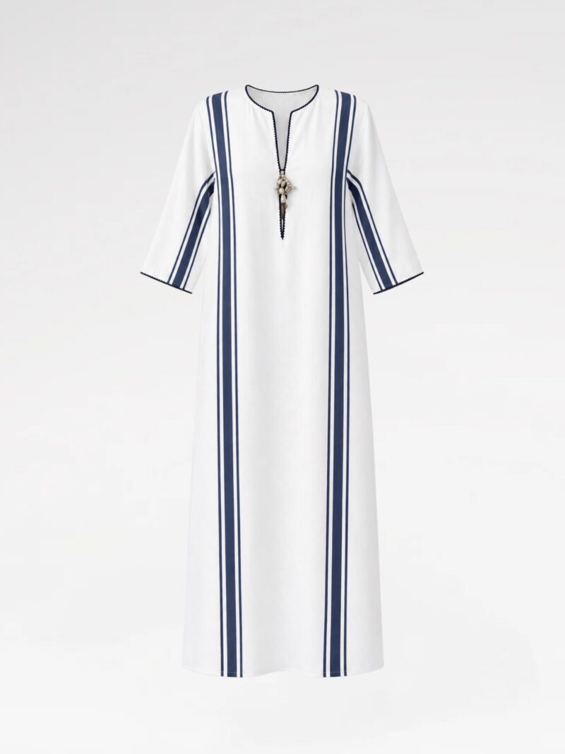 Striped Şile Cloth Kaftan Dress