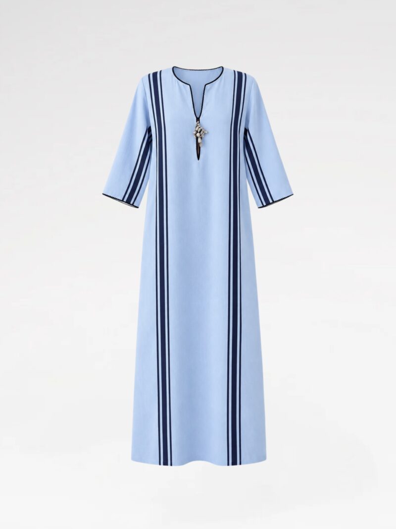 Long Striped Kaftan Dress