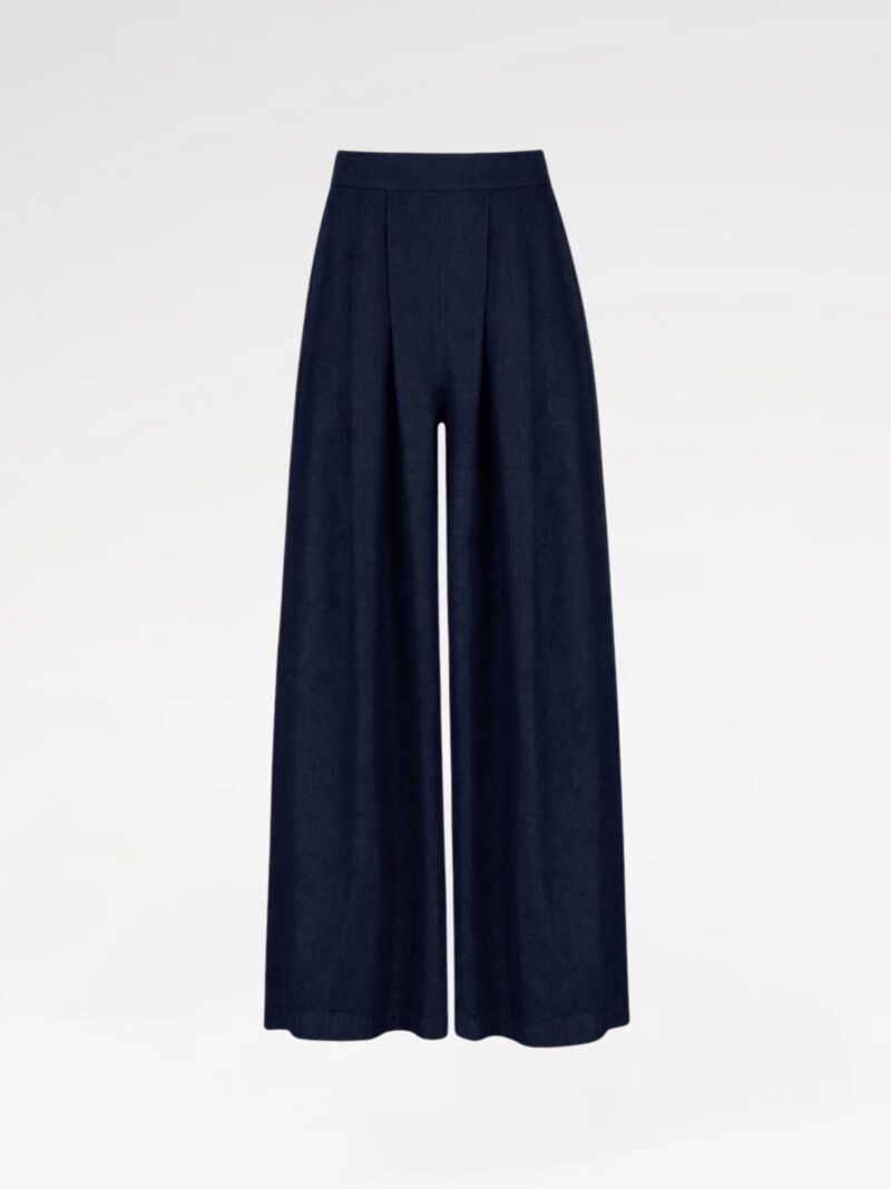 Wide-Leg Denim Pants