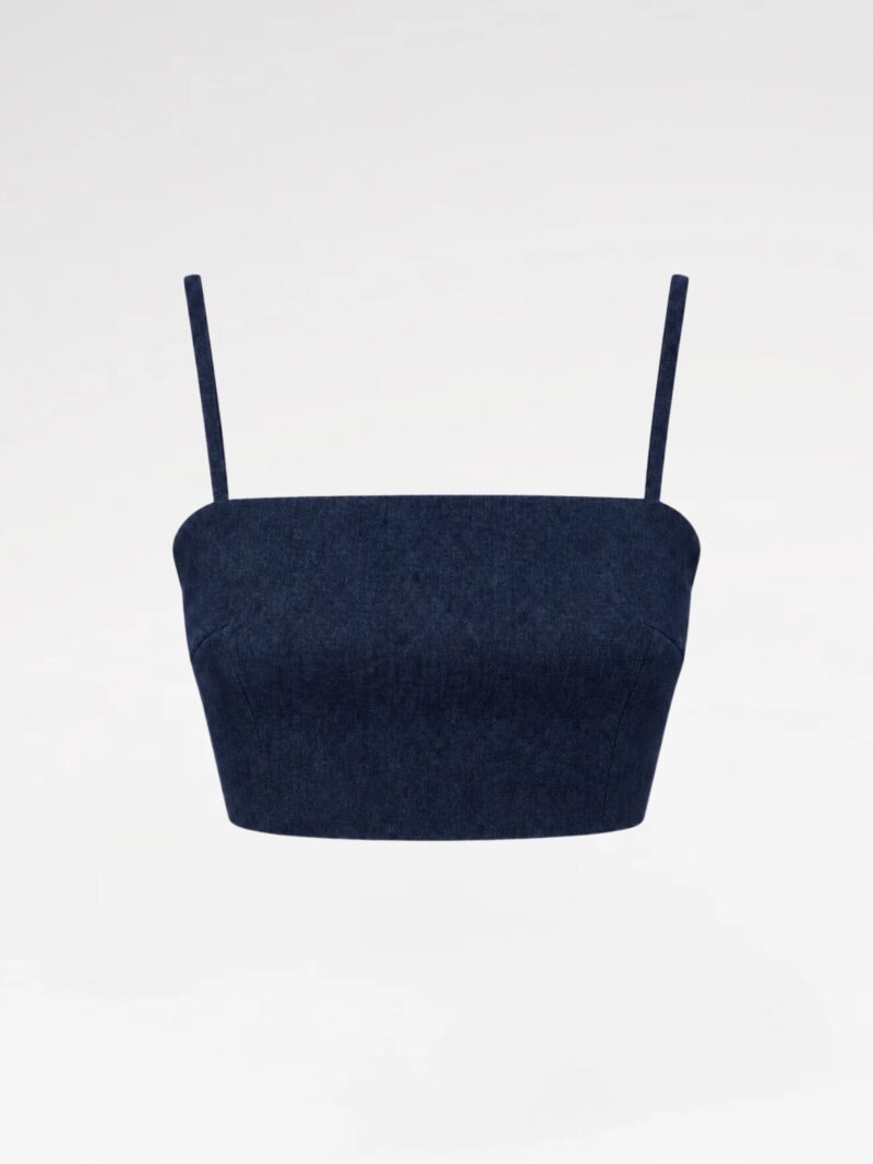 Denim Spaghetti Strap Crop Top