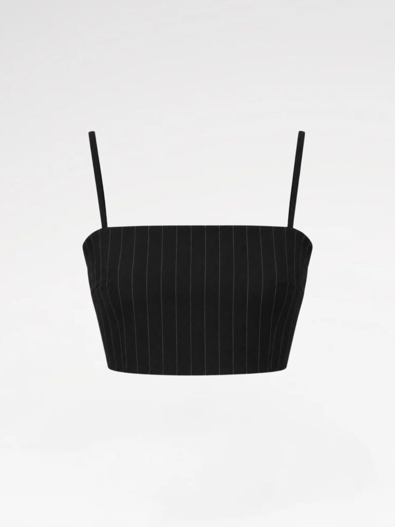 Striped Spaghetti Strap Crop Top