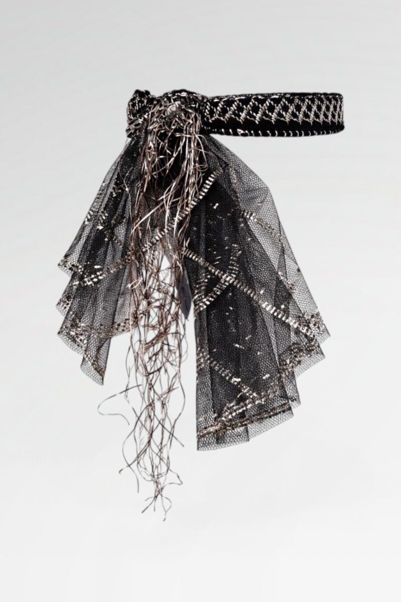Silver Wirework Tulle Headpiece