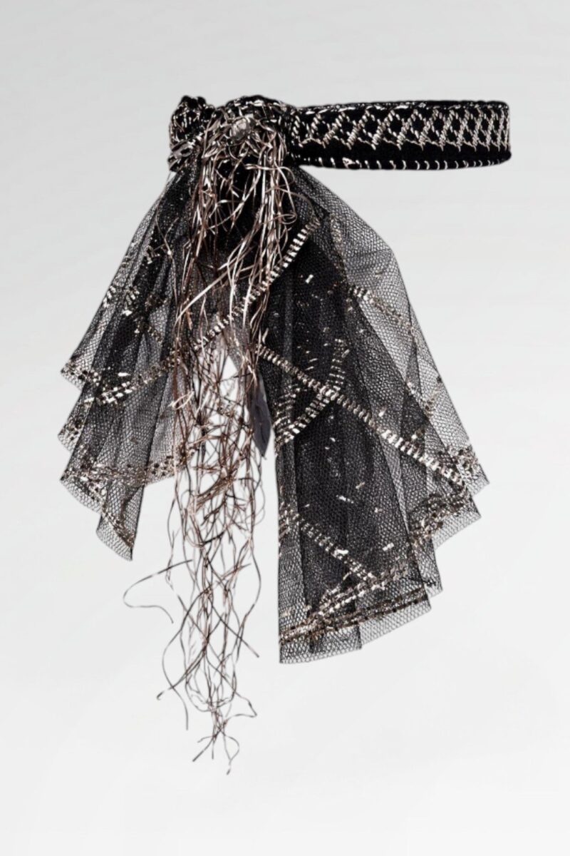 Silver Wirework Tulle Headpiece