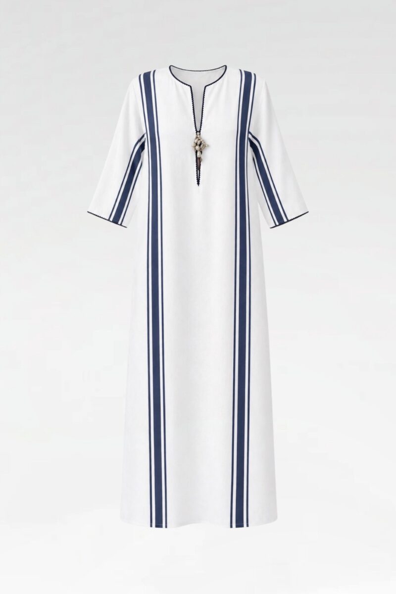 Striped Şile Cloth Kaftan Dress
