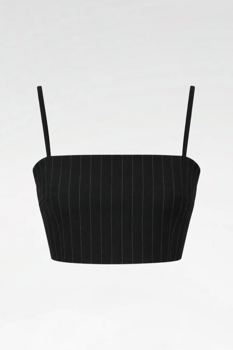 Striped Spaghetti Strap Crop Top