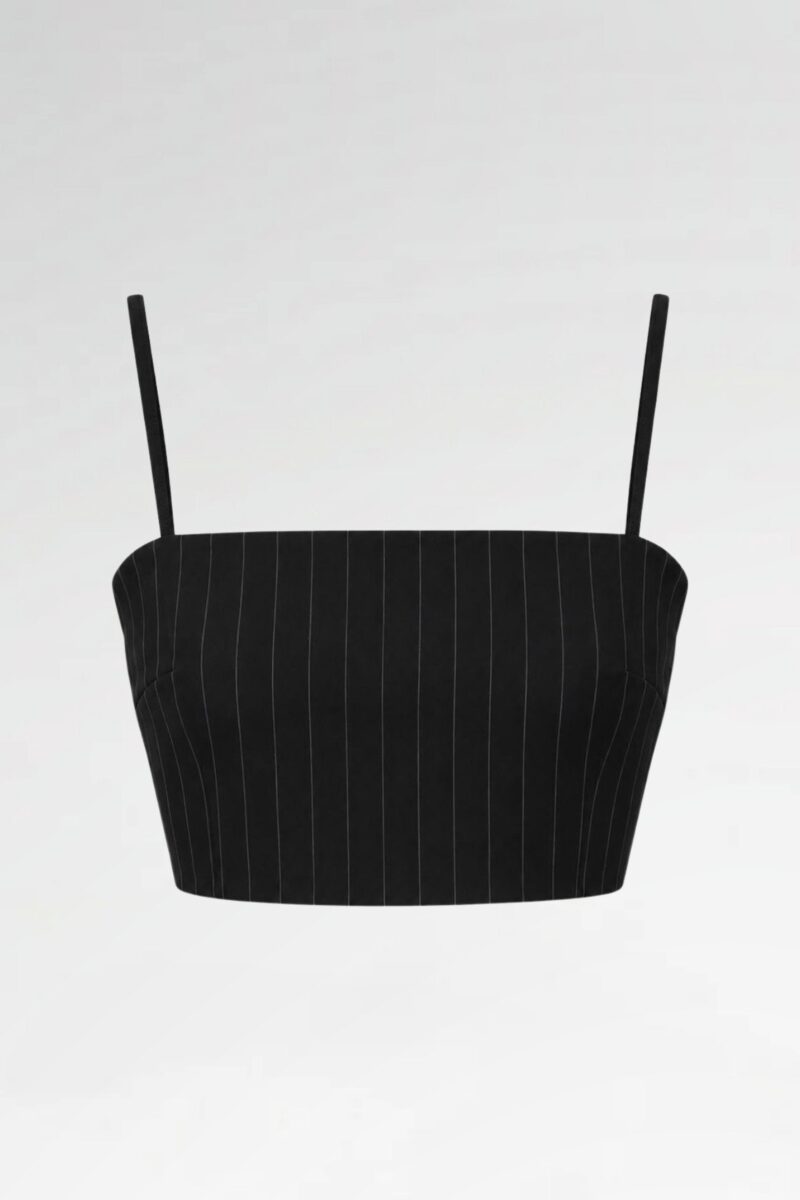 Striped Spaghetti Strap Crop Top