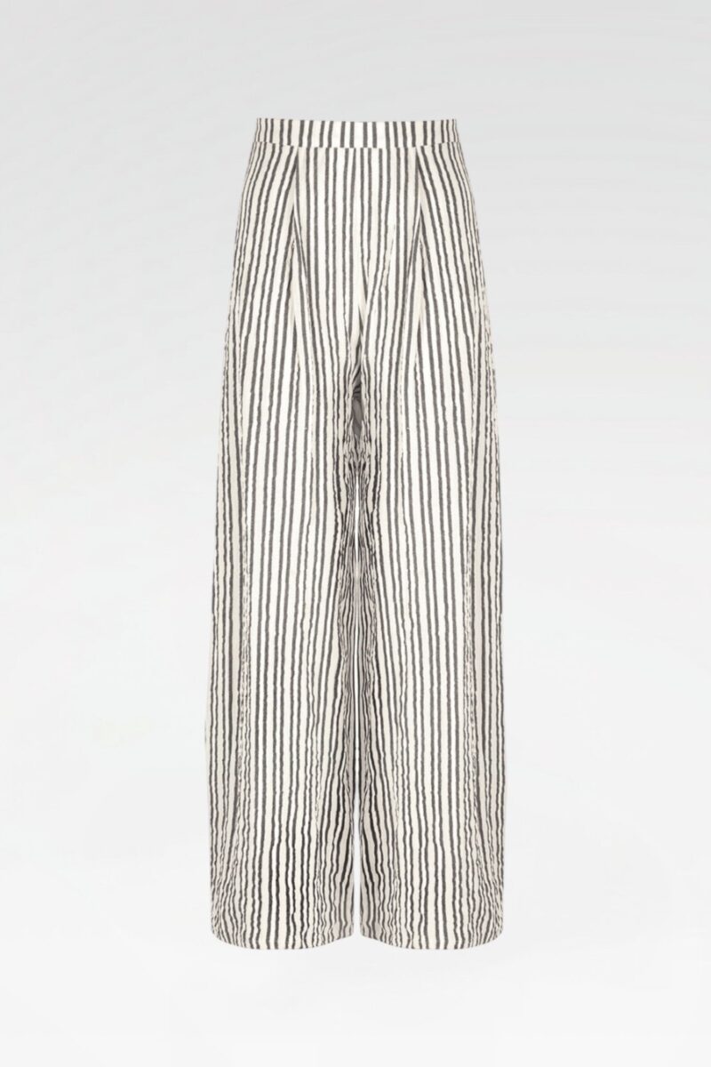 Striped Wide-Leg Trousers
