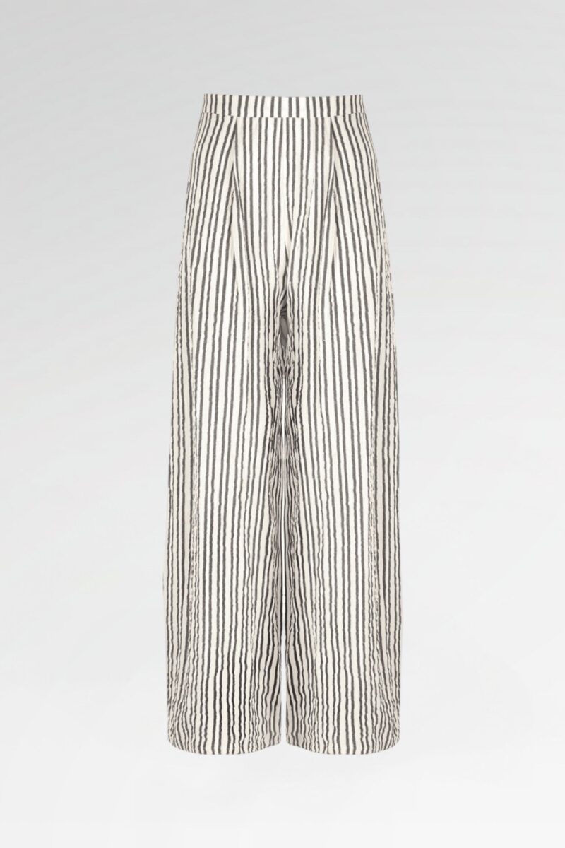 Striped Wide-Leg Trousers