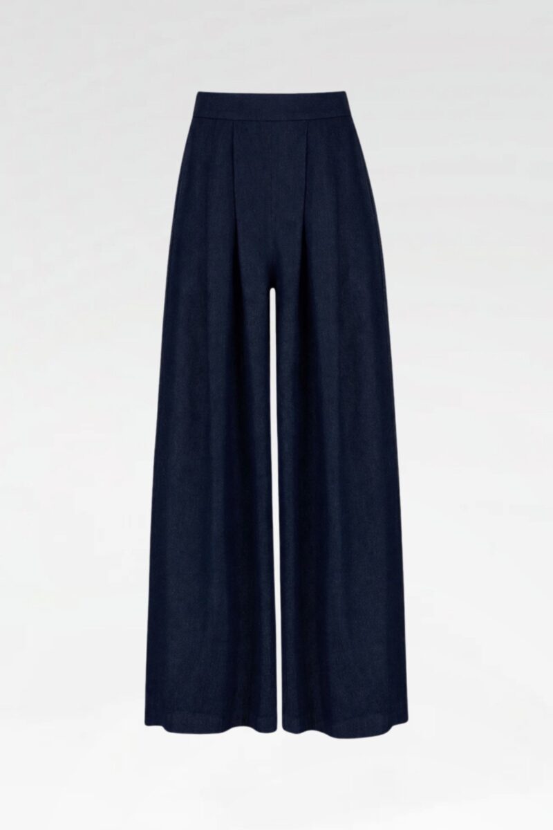 Wide-Leg Denim Pants