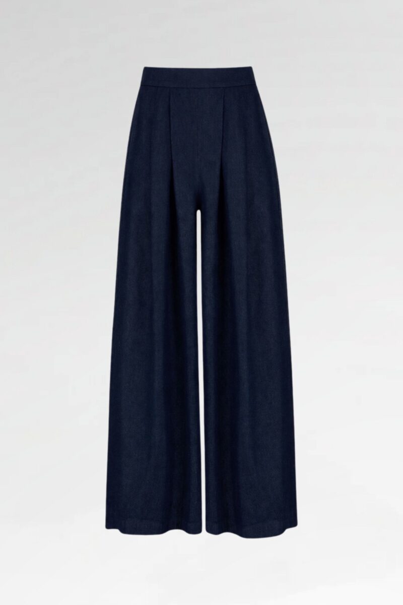 Wide-Leg Denim Pants